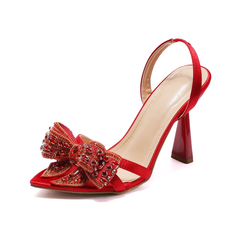 Shoe Tree - Nieuwe dames puntige strass strik sexy