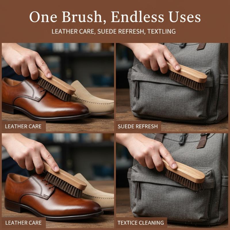 Leather Shoe Polish - 1PC Houten schoenborstel Paardenhaar Zachte verzorging